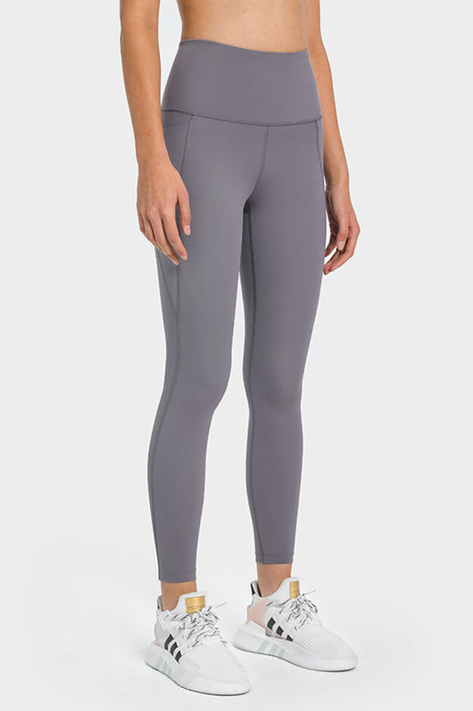 SEAMED High-Waisted Ankle Length Leggings with Pockets